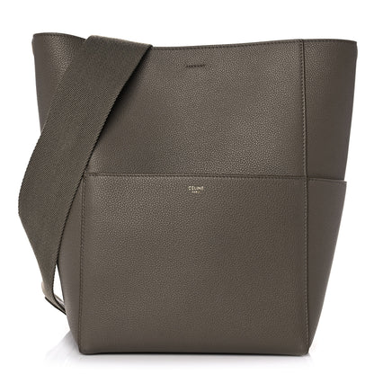 Celine Soft Grained Calfskin Sangle Bucket Bag Taupe 1 of 9