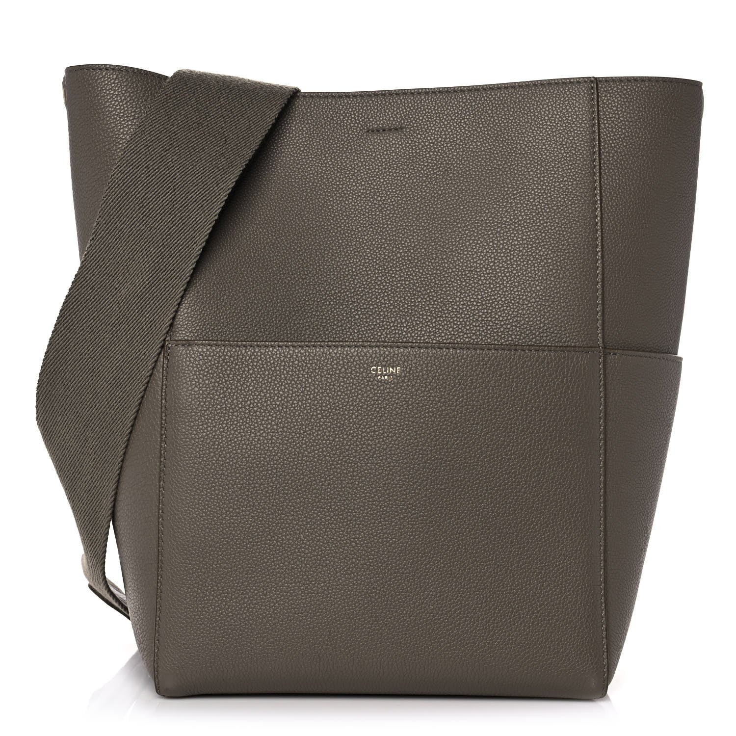 Celine Soft Grained Calfskin Sangle Bucket Bag Taupe 1 of 11