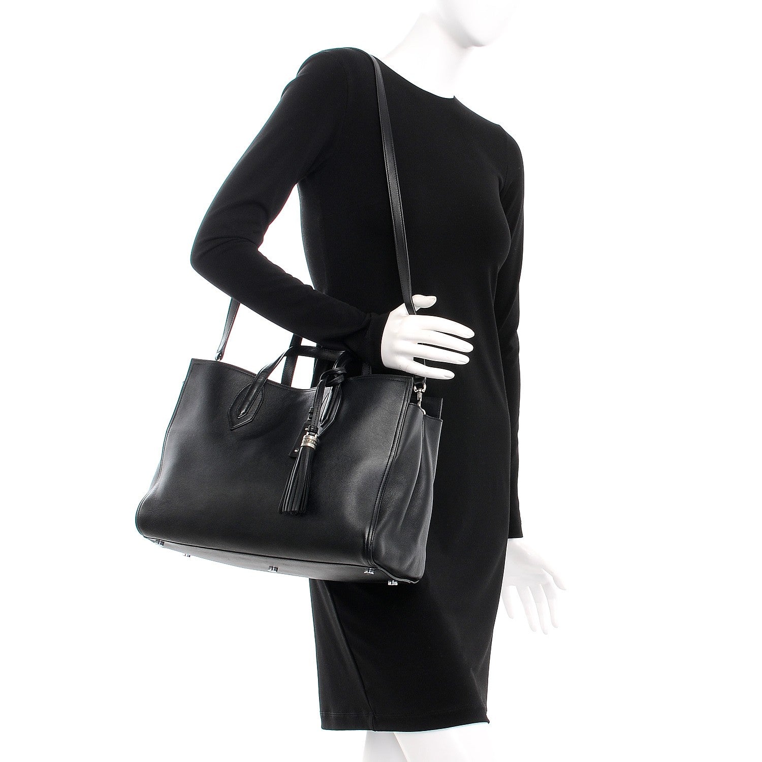 Saint Laurent Calfskin Medium Amber Tote Black 2 of 5