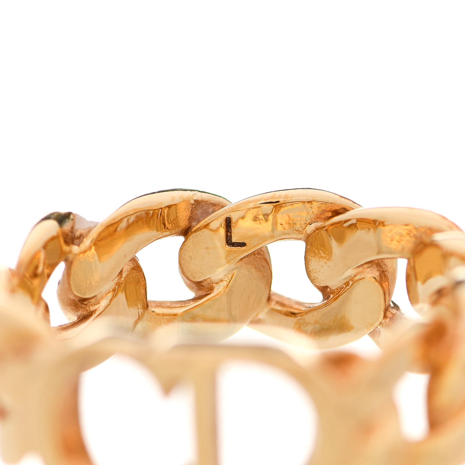 Christian Dior Metal Danseuse Etoile Chain Ring L Gold 3 of 7