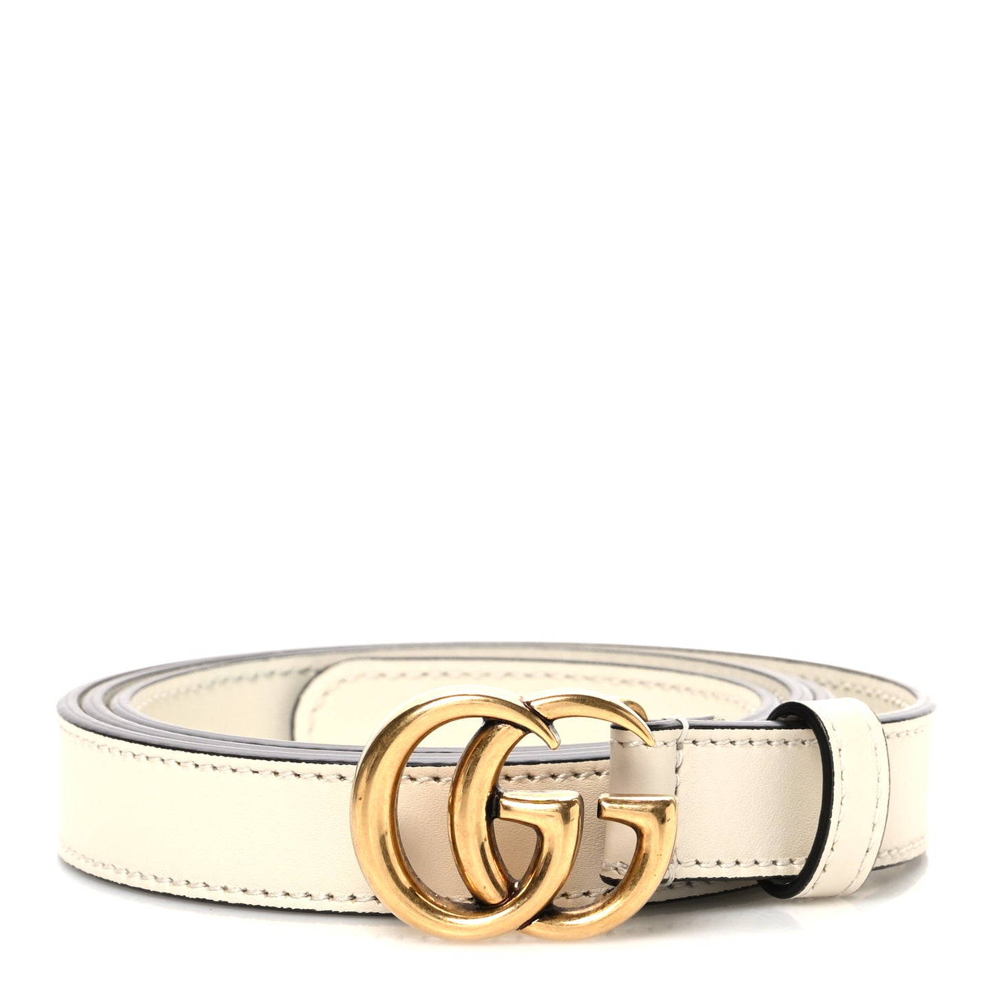 Calfskin Double G 20mm Belt  95 38 Mystic White