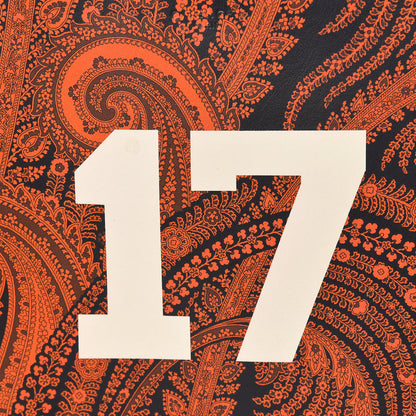 Givenchy Calfskin Paisley Print Medium Clutch Orange Black 8 of 8
