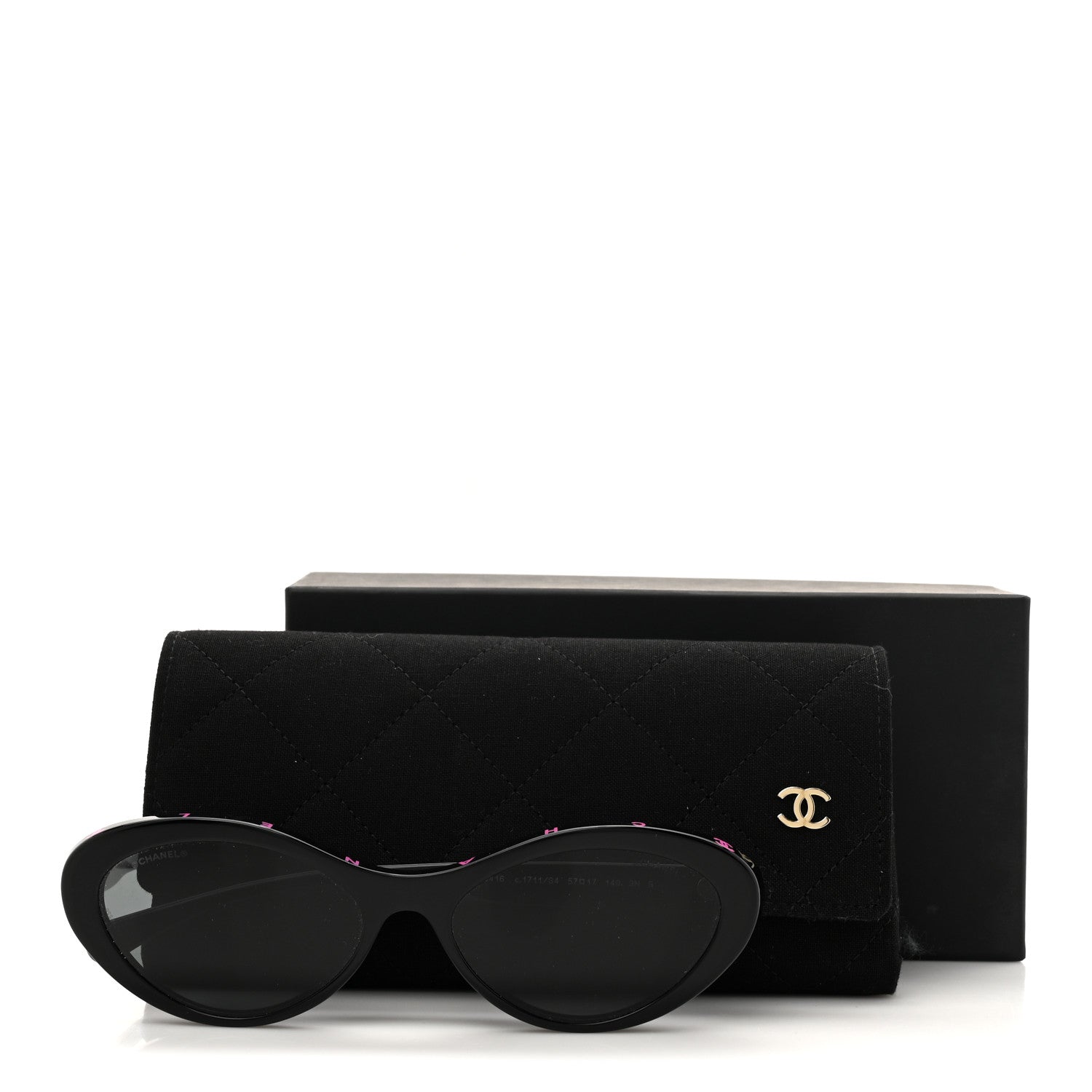 Chanel Acetate Oval Sunglasses 5416-A Black Pink 8 of 8