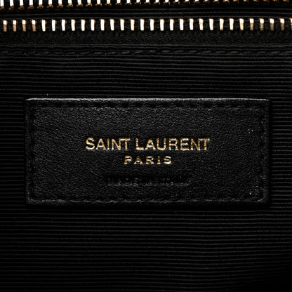 Saint Laurent Grain De Poudre Textured Mixed Matelasse Large Triquilt Monogram Satchel Black 6 of 11