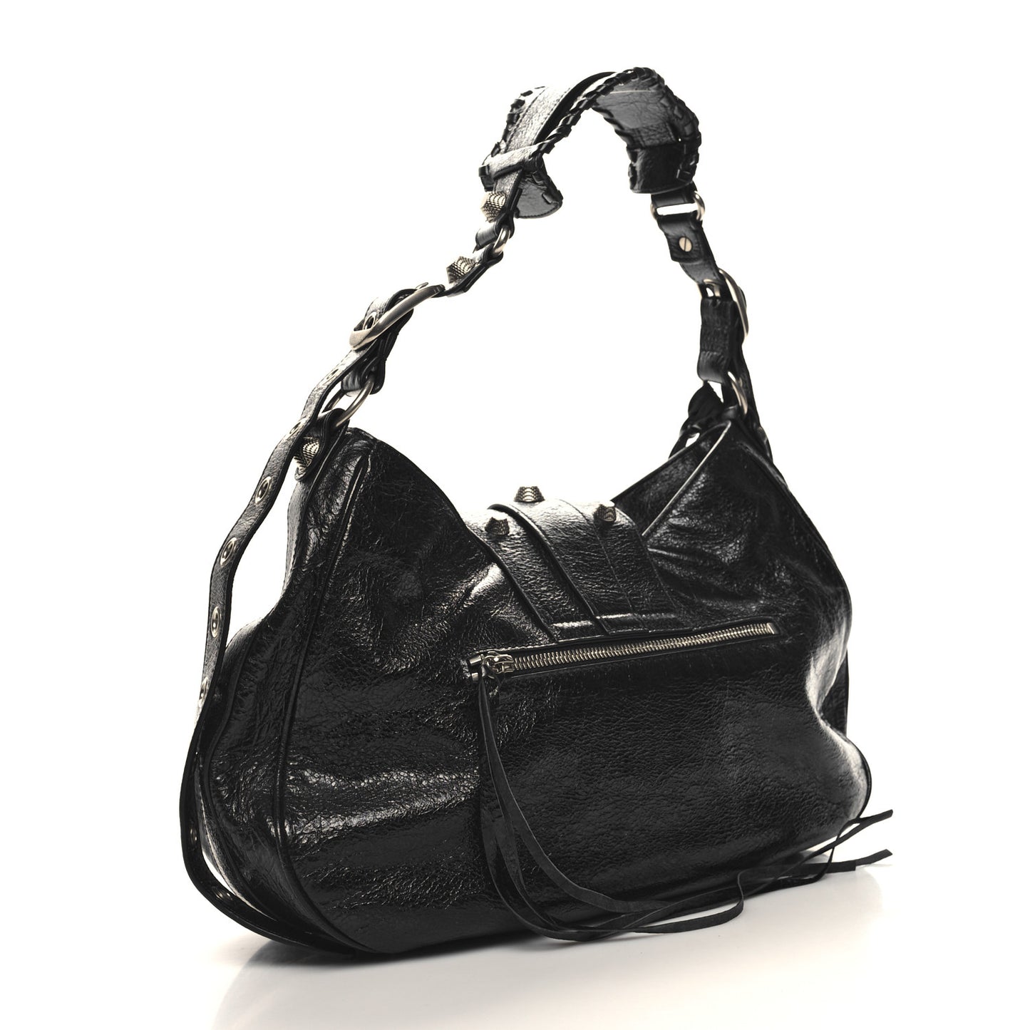 Agneau Arena Medium Le Cagole Shoulder Bag Black
