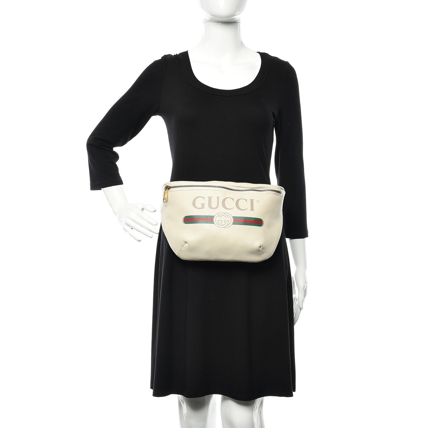 Grained Calfskin Logo Belt Bag White