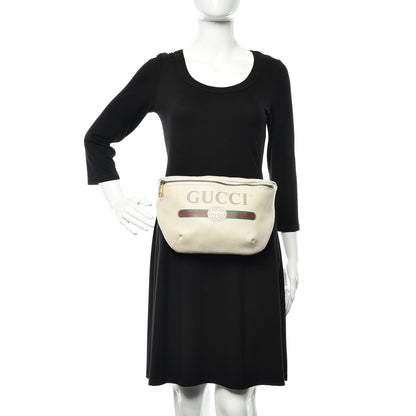 Gucci Grained Calfskin Logo Belt Bag White 2 of 14