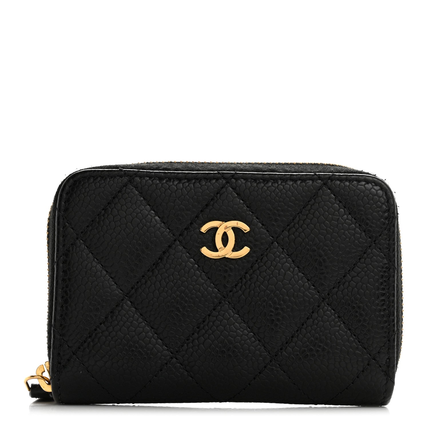Chanel Caviar Quilted Zip Coin Purse Black 1 of 10