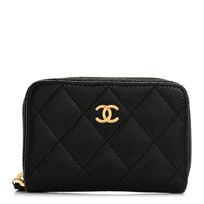 Chanel Caviar Quilted Zip Coin Purse Black 1 of 10