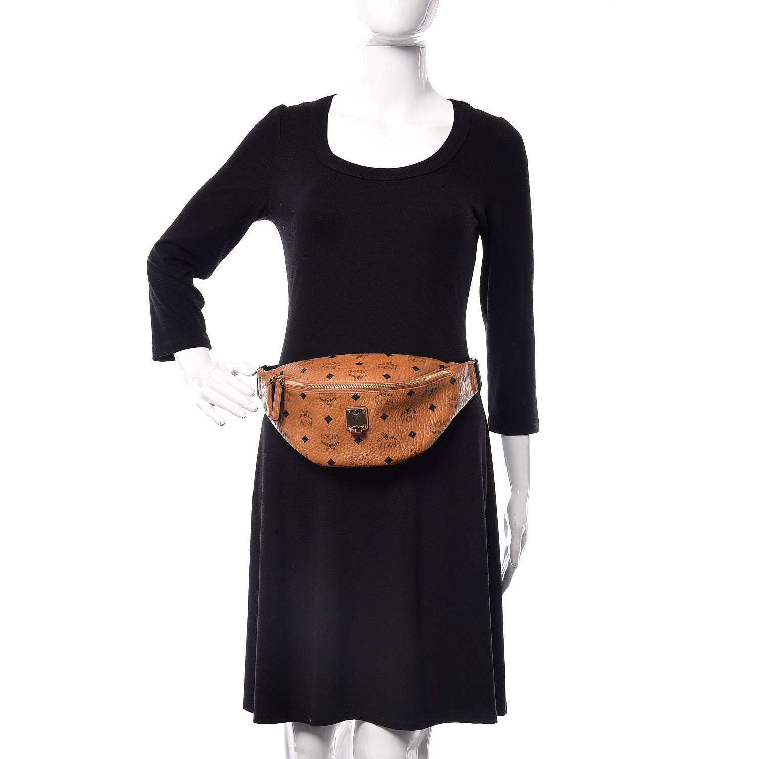 MCM Visetos Small Fusten Belt Bag Cognac 2 of 9