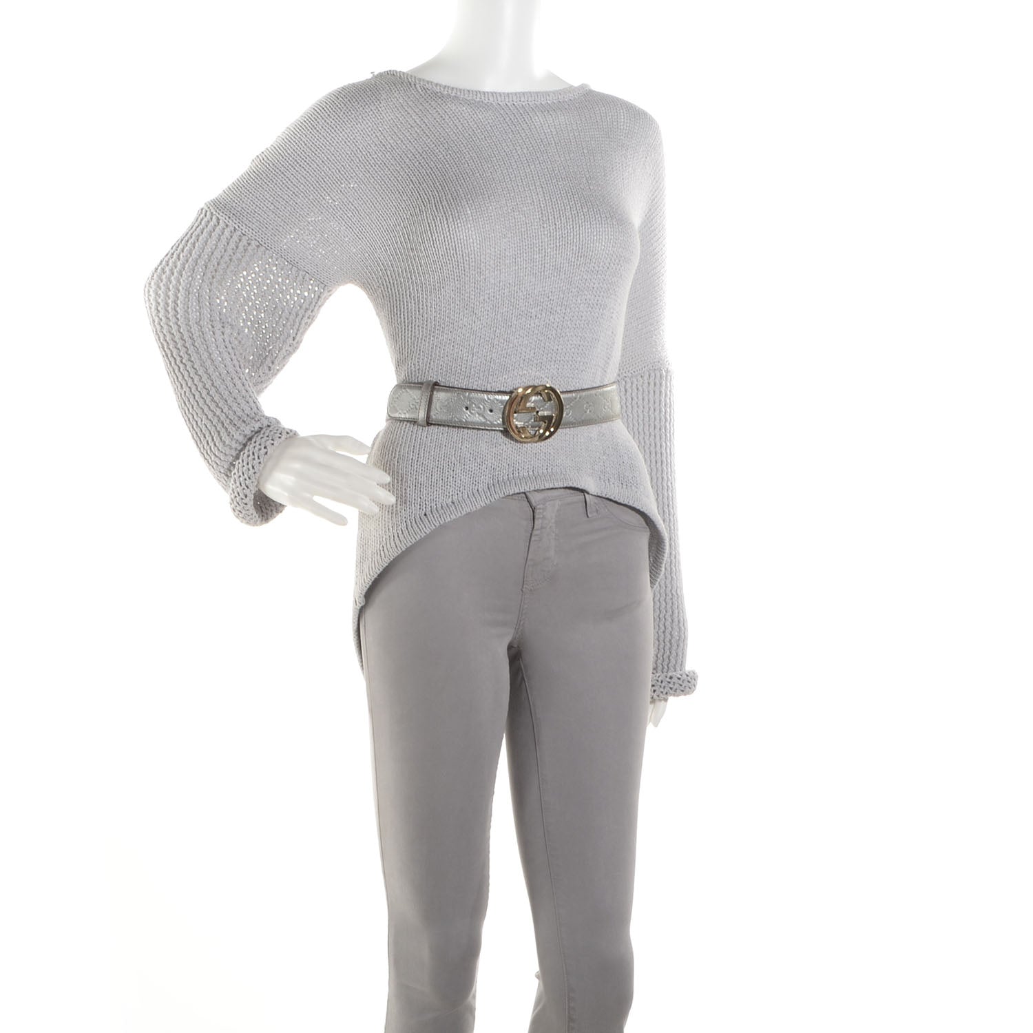 Gucci Guccissima GG Belt 95 38 Silver 2 of 5