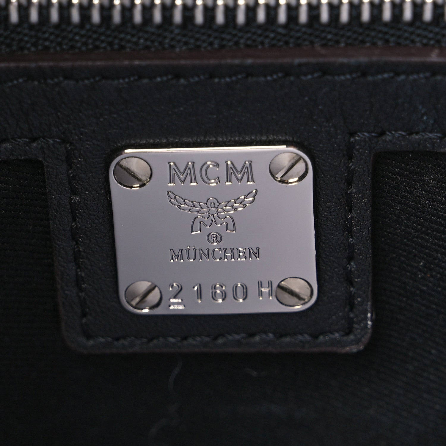MCM Calfskin Ottoman Essential Visetos Medium Tote Bag Black 5 of 8