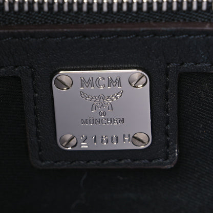 MCM Calfskin Ottoman Essential Visetos Medium Tote Bag Black 5 of 8