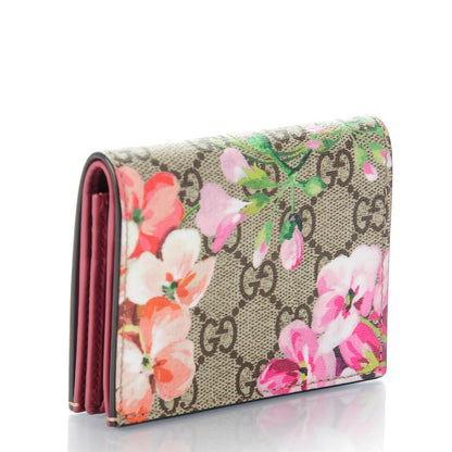Gucci GG Supreme Monogram Blooms Card Case Beige Multicolor Dry Rose 3 of 7