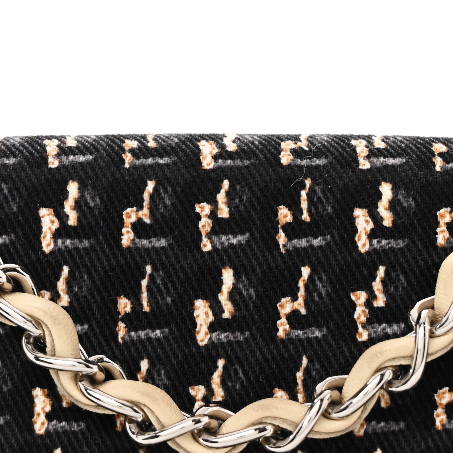 Chanel Canvas Lambskin Small Flap Black Beige Multicolor 8 of 11