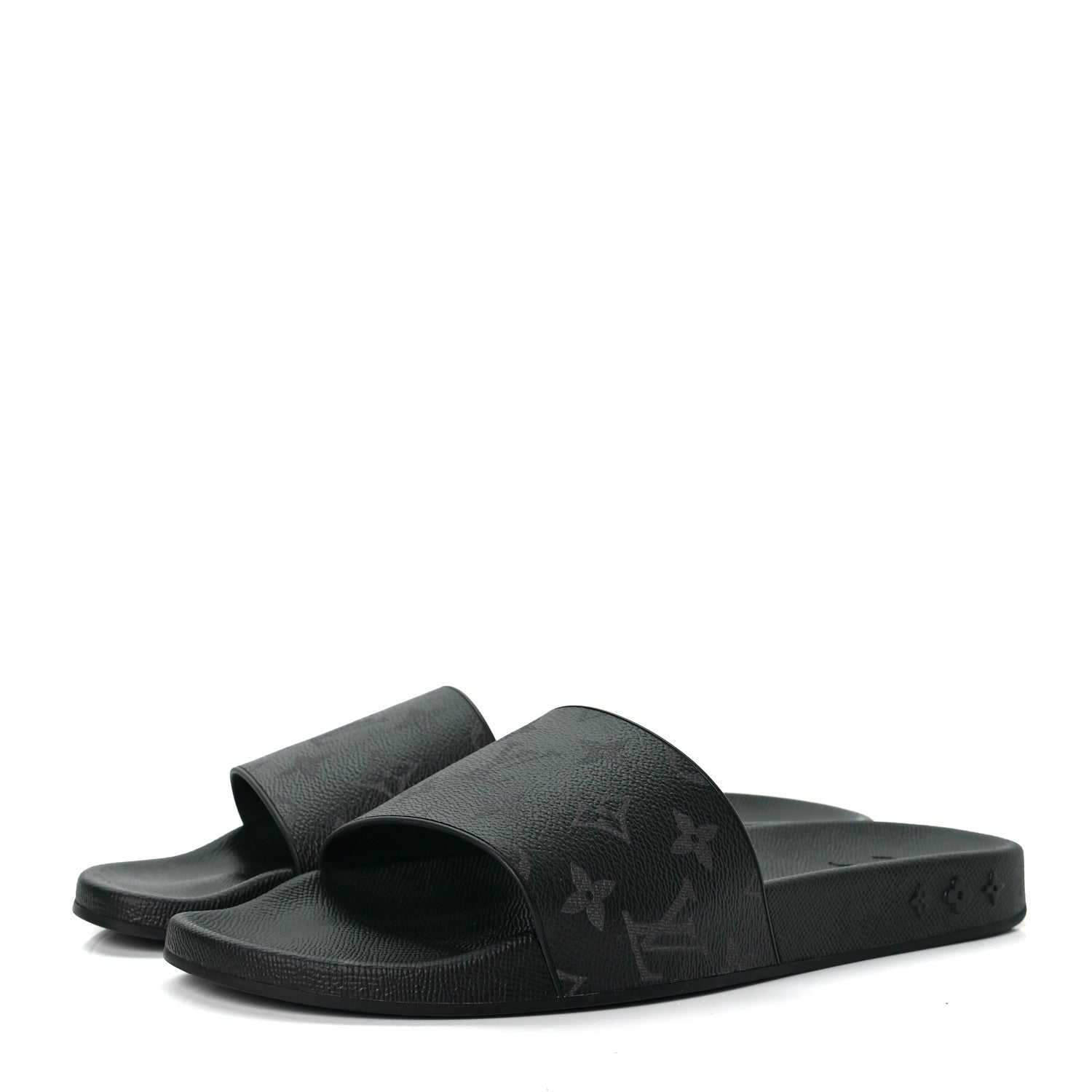 Louis Vuitton Rubber Monogram Eclipse Mens Waterfront Mules 11 Black 3 of 8
