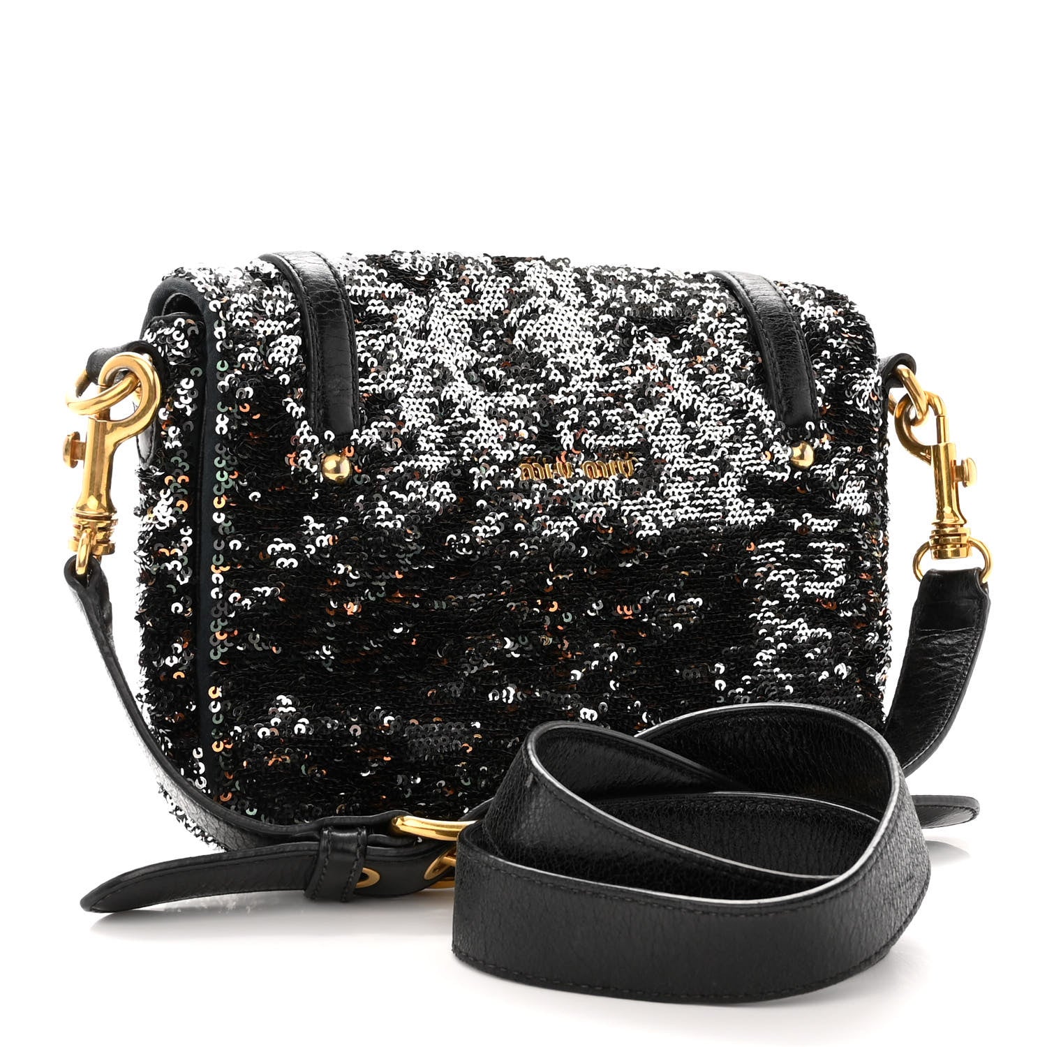 Miu Miu Paillettes Sequined Mini East West Satchel Argento 3 of 9