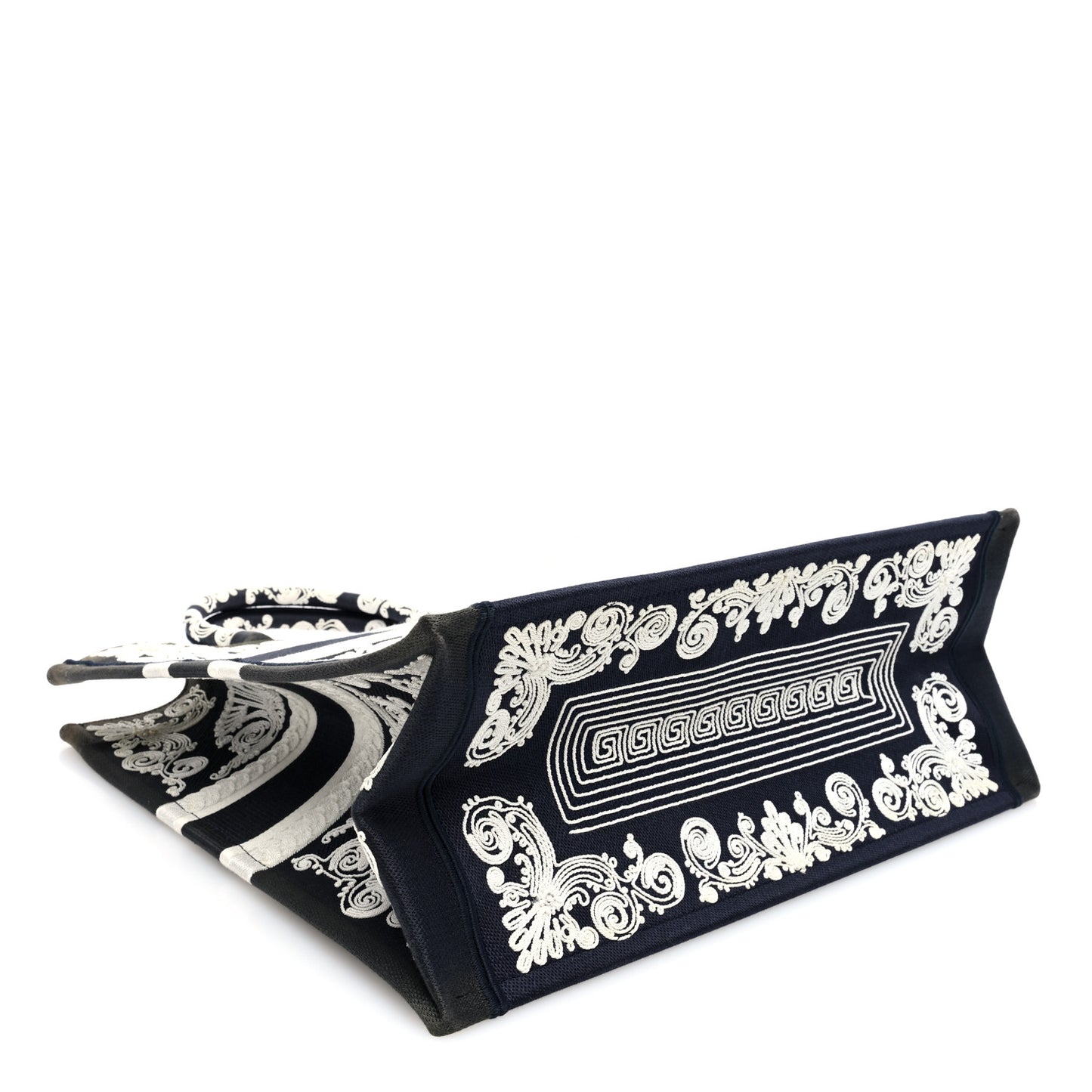 Canvas Embroidered Cornely Book Tote Blue White