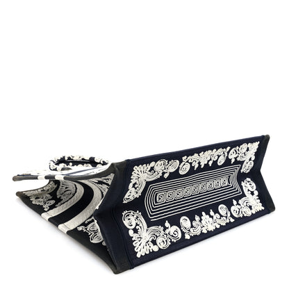 Christian Dior Canvas Embroidered Cornely Book Tote Blue White 4 of 10
