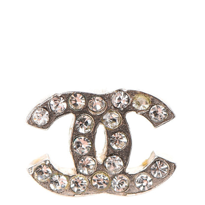 Chanel Crystal Mini Timeless CC Earrings Silver 5 of 7