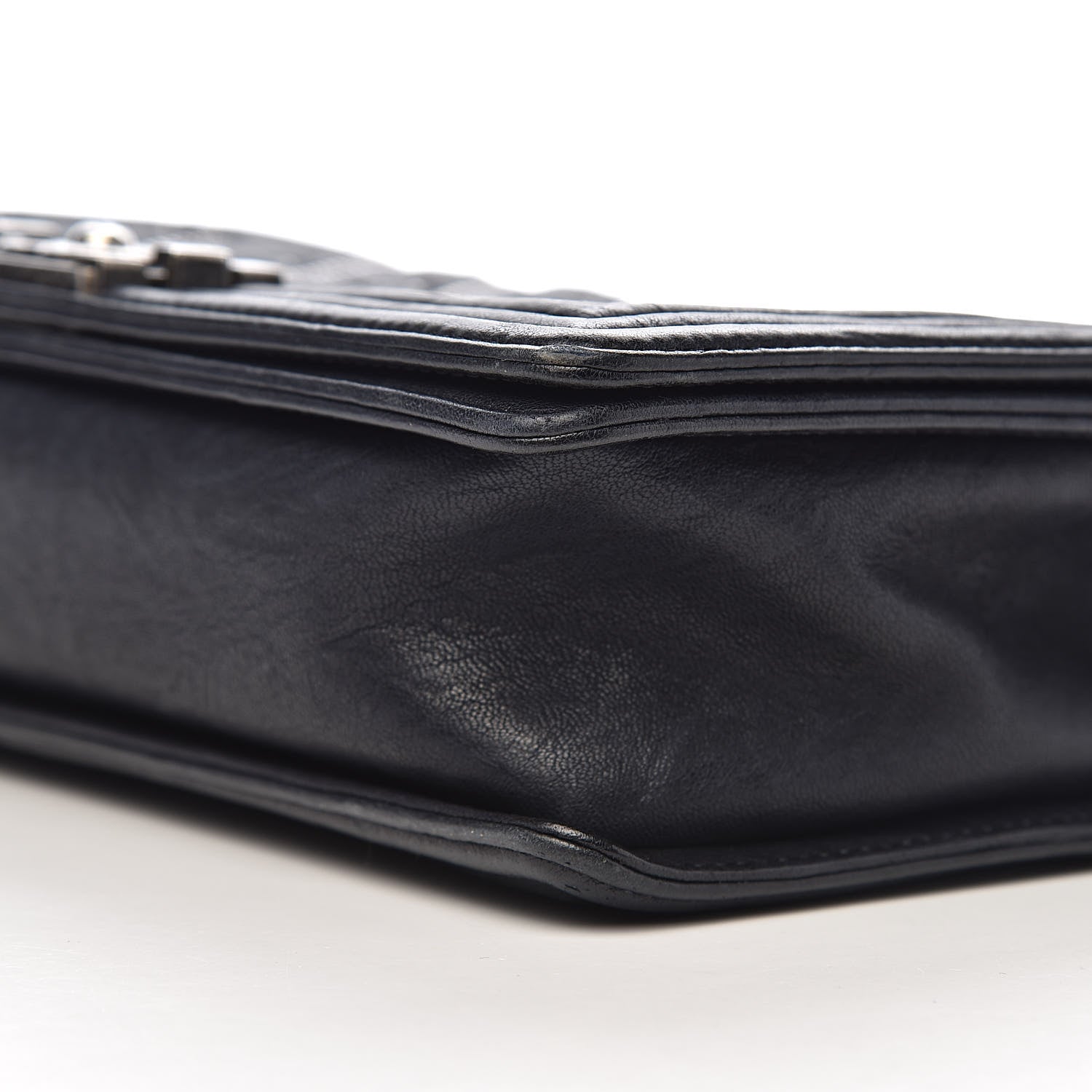 Chanel Crumpled Lambskin New Medium Studded Boy Flap Navy 9 of 10