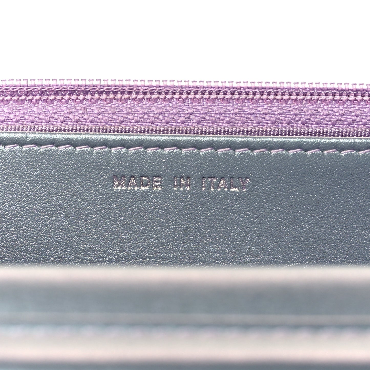 Iridescent Lambskin Quilted Reissue Wallet On Chain WOC Light Purple