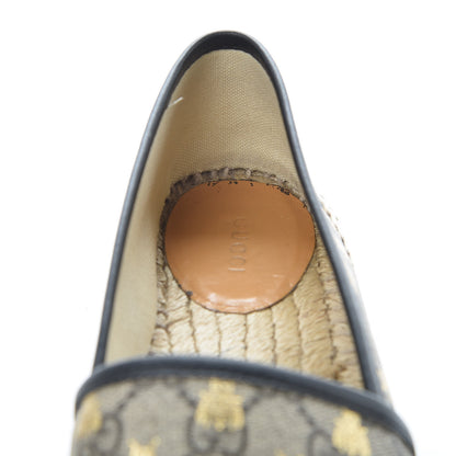 Gucci GG Supreme Monogram Bees Espadrille Flats 38 Beige Ebony Oro Black 13 of 14