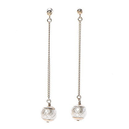 Chanel Pearl Dangle Earrings Gold 1 of 5