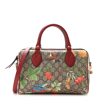 Gucci GG Supreme Monogram Tian Small Boston Beige Multicolor Red 1 of 12