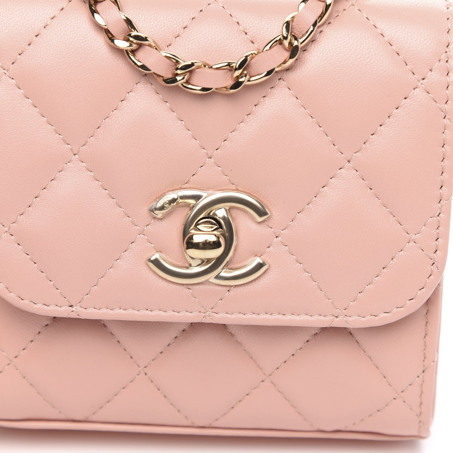 Chanel Lambskin Quilted Mini Trendy CC Clutch With Chain Light Pink 8 of 11