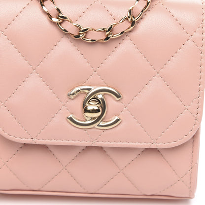 Chanel Lambskin Quilted Mini Trendy CC Clutch With Chain Light Pink 8 of 11