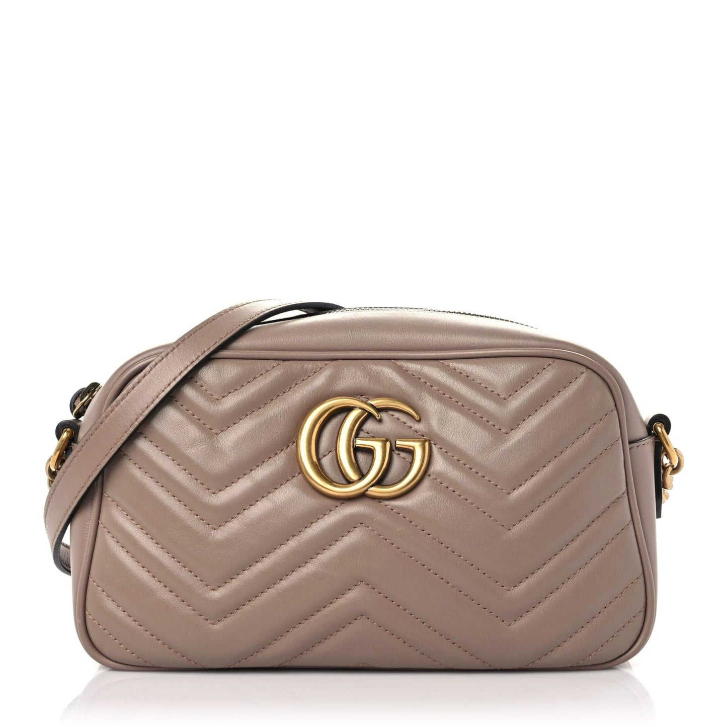 Calfskin Matelasse Small GG Marmont Chain Shoulder Bag Porcelain Rose