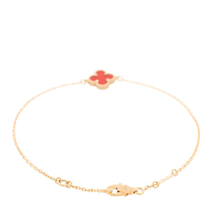 Van Cleef & Arpels 18K Rose Gold Carnelian Sweet Alhambra Bracelet 3 of 5