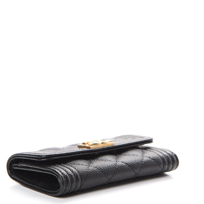 Chanel Caviar Quilted Boy Flap Card Holder Black 3 of 8