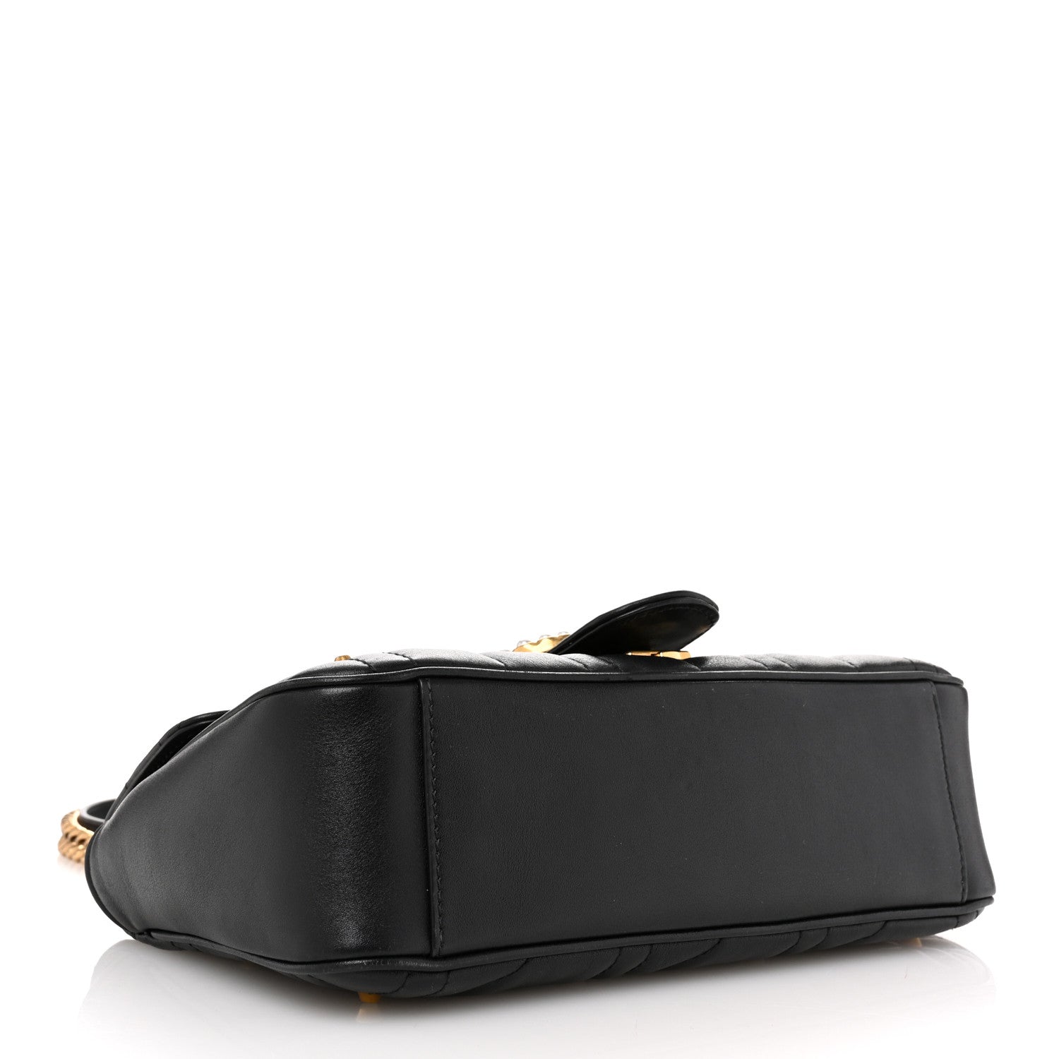 Gucci Calfskin Matelasse Studded Small Pearly GG Marmont Shoulder Bag Black 4 of 13