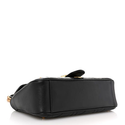 Gucci Calfskin Matelasse Studded Small Pearly GG Marmont Shoulder Bag Black 4 of 13