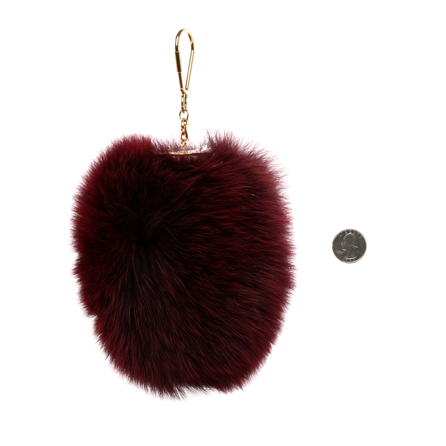 Louis Vuitton Fox Fur Fuzzy V Bag Charm Amarante 2 of 5