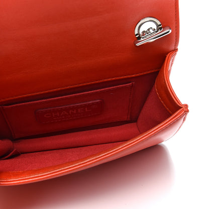 Chanel Plexiglass Patent Mini Boy Brick Flap Orange Red 4 of 10