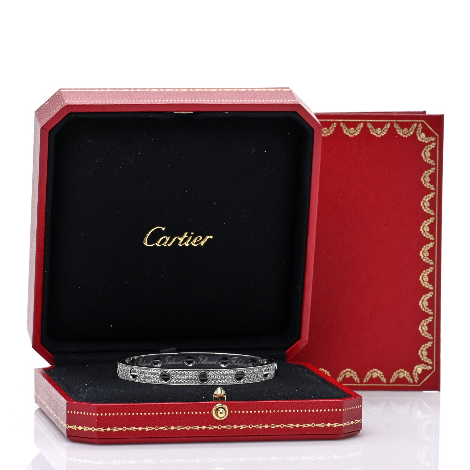 Cartier 18K White Gold Diamond Ceramic LOVE Paved Bracelet 18 4 of 4