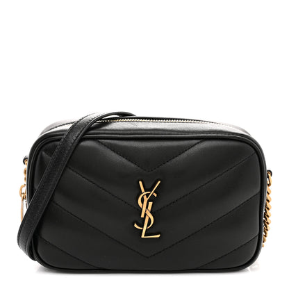 Saint Laurent Lambskin Matelasse Monogram Mini Loulou Camera Bag Black 1 of 10