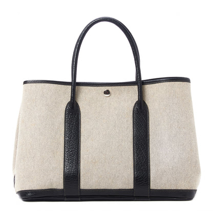Hermes Toile Buffle Skipper Garden Party 36 MM Tote Black 1 of 9