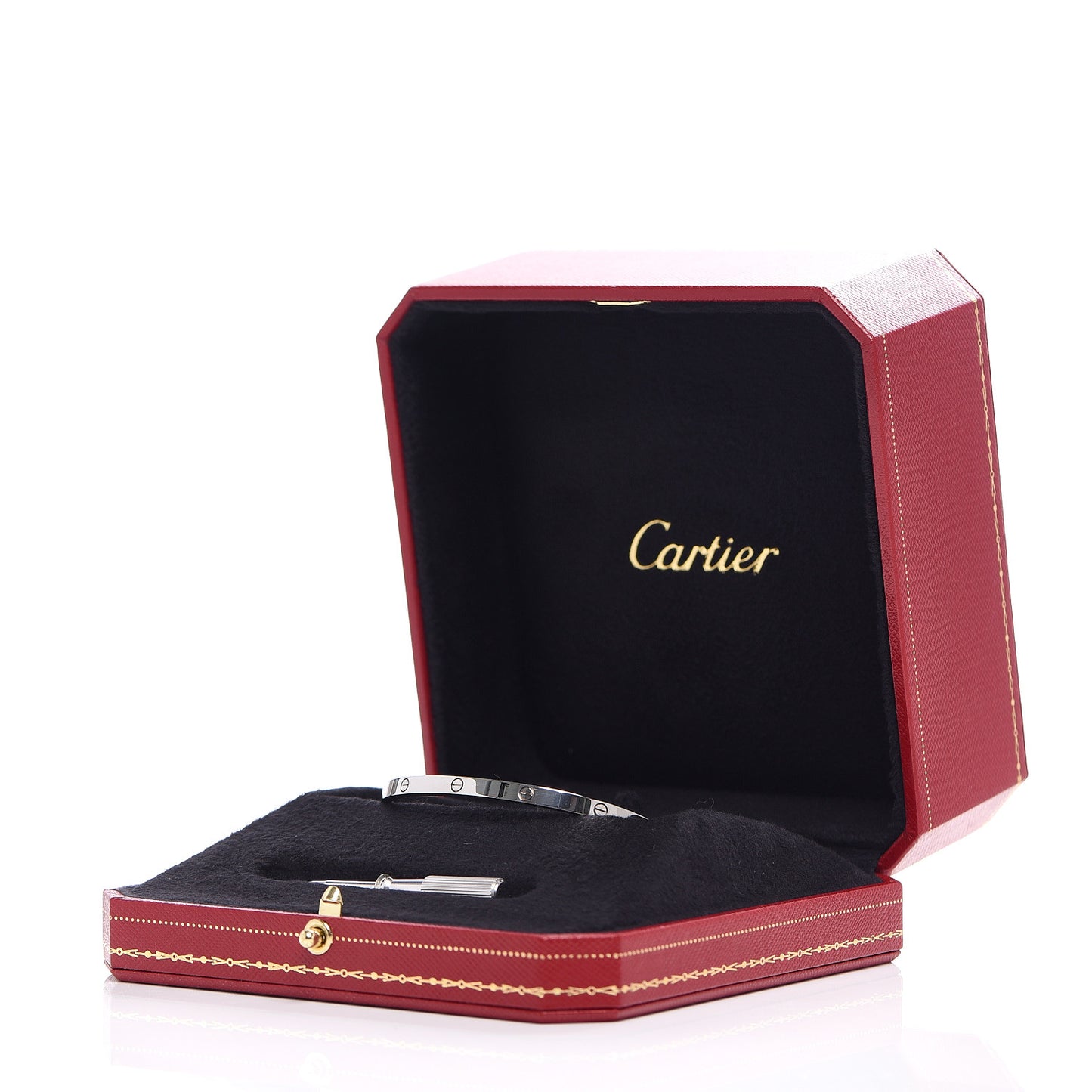 18K White Gold Small LOVE Bracelet 17