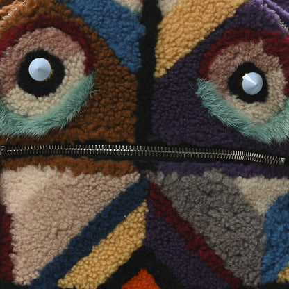 Fendi Shearling Geometric Monster Backpack Multicolor 8 of 10
