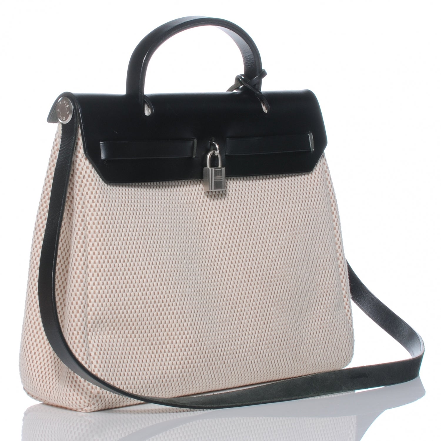 Hermes Toile Herbag PM Natural and Black 5 of 12