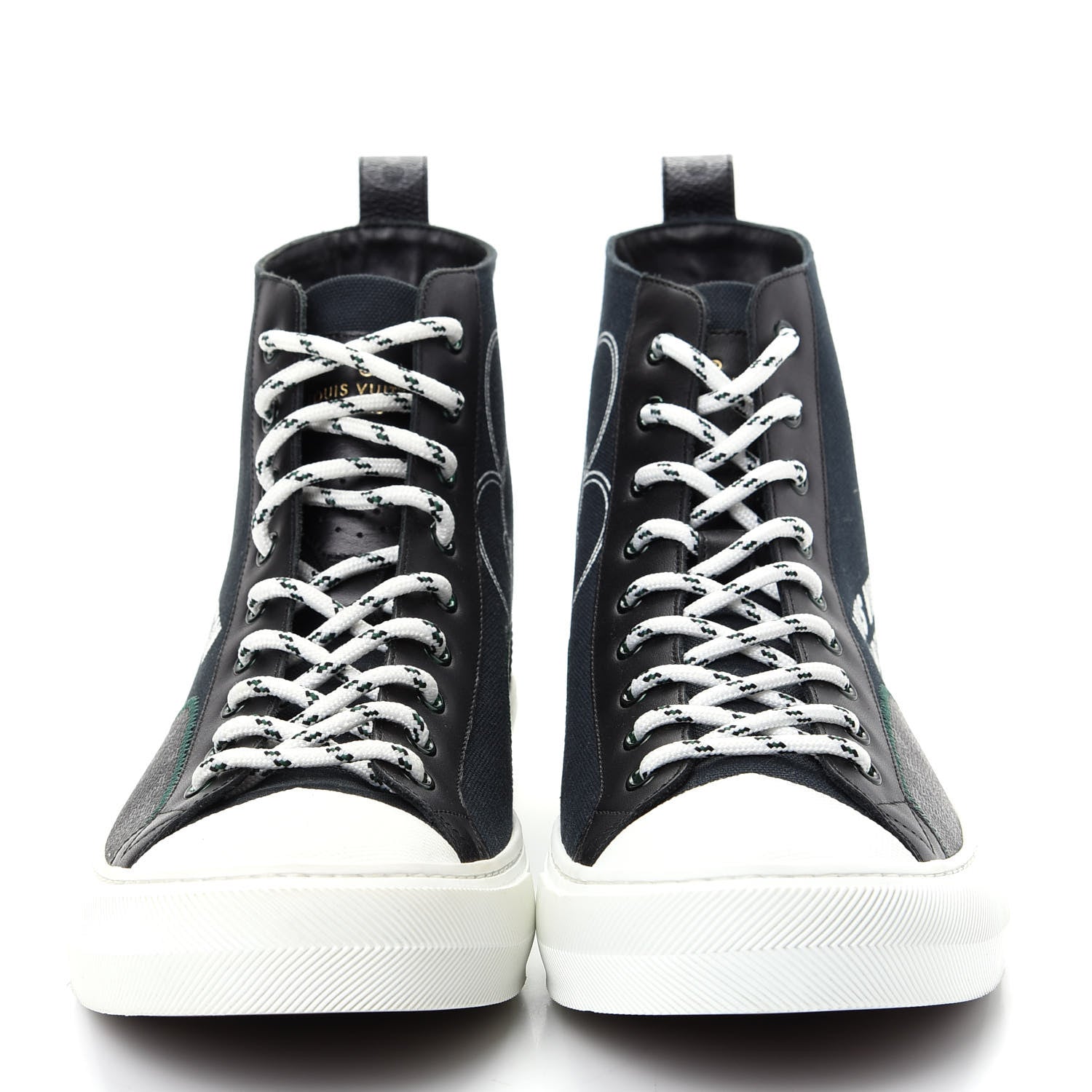 Louis Vuitton Canvas LV Forever Mens Tattoo Sneaker Boots 9.5 Black 2 of 10