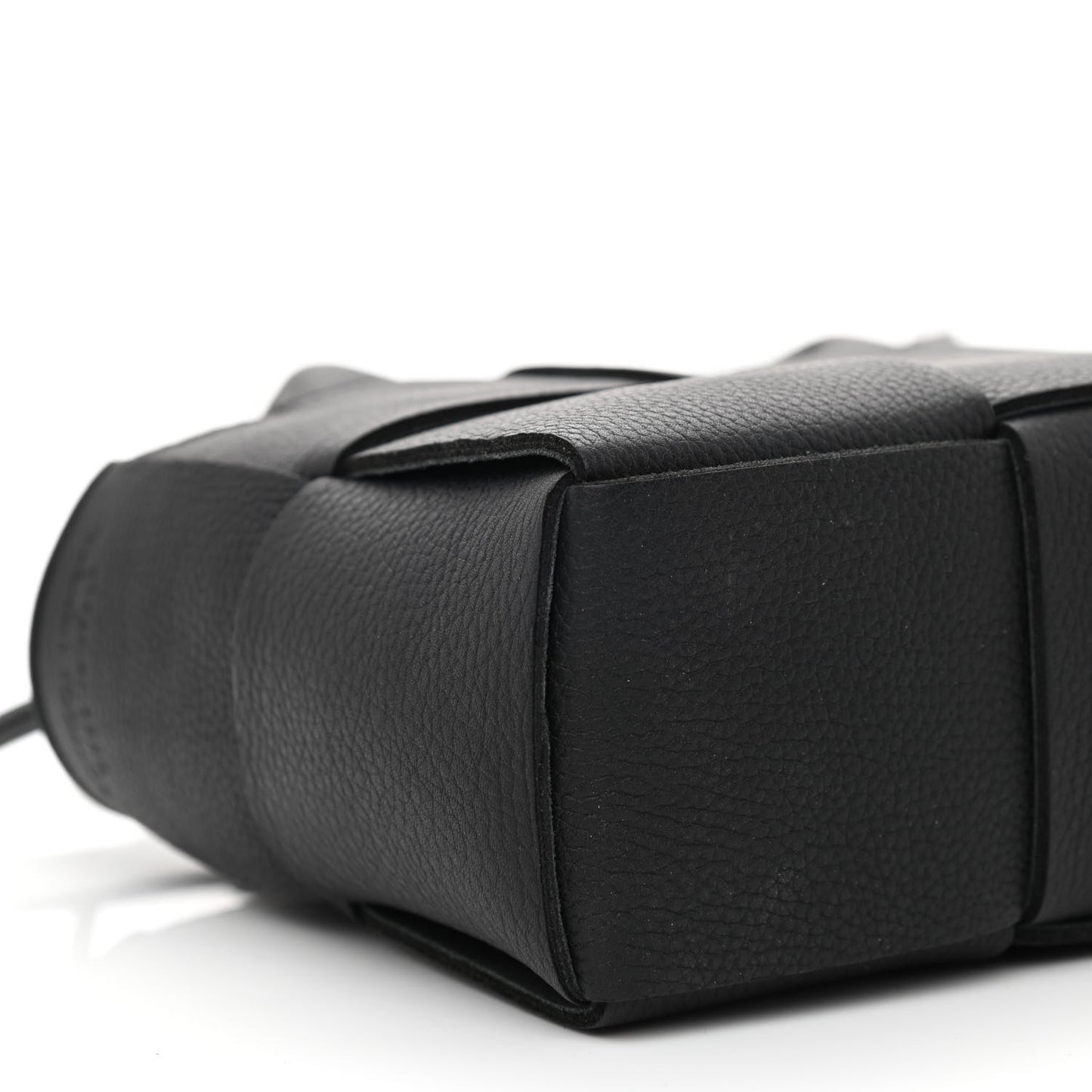 Grained Calfskin Maxi Intrecciato Mini Arco Tote Black