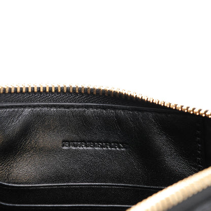 Burberry Signature Grain Calfskin Check Embossed Peyton Crossbody Clutch Bag Black 6 of 8