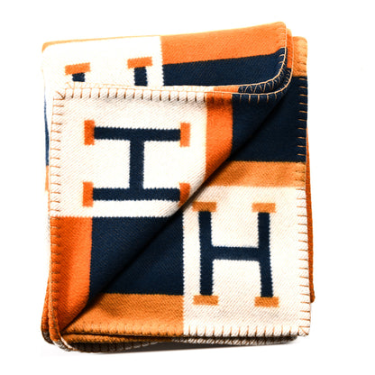 Hermes Wool Cashmere Avalon Bayadere Blanket Rocabar 2 of 3