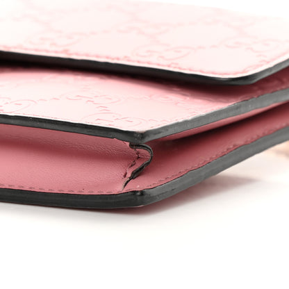 Gucci Guccissima Icon Chain Wallet Carmine Rose 10 of 17