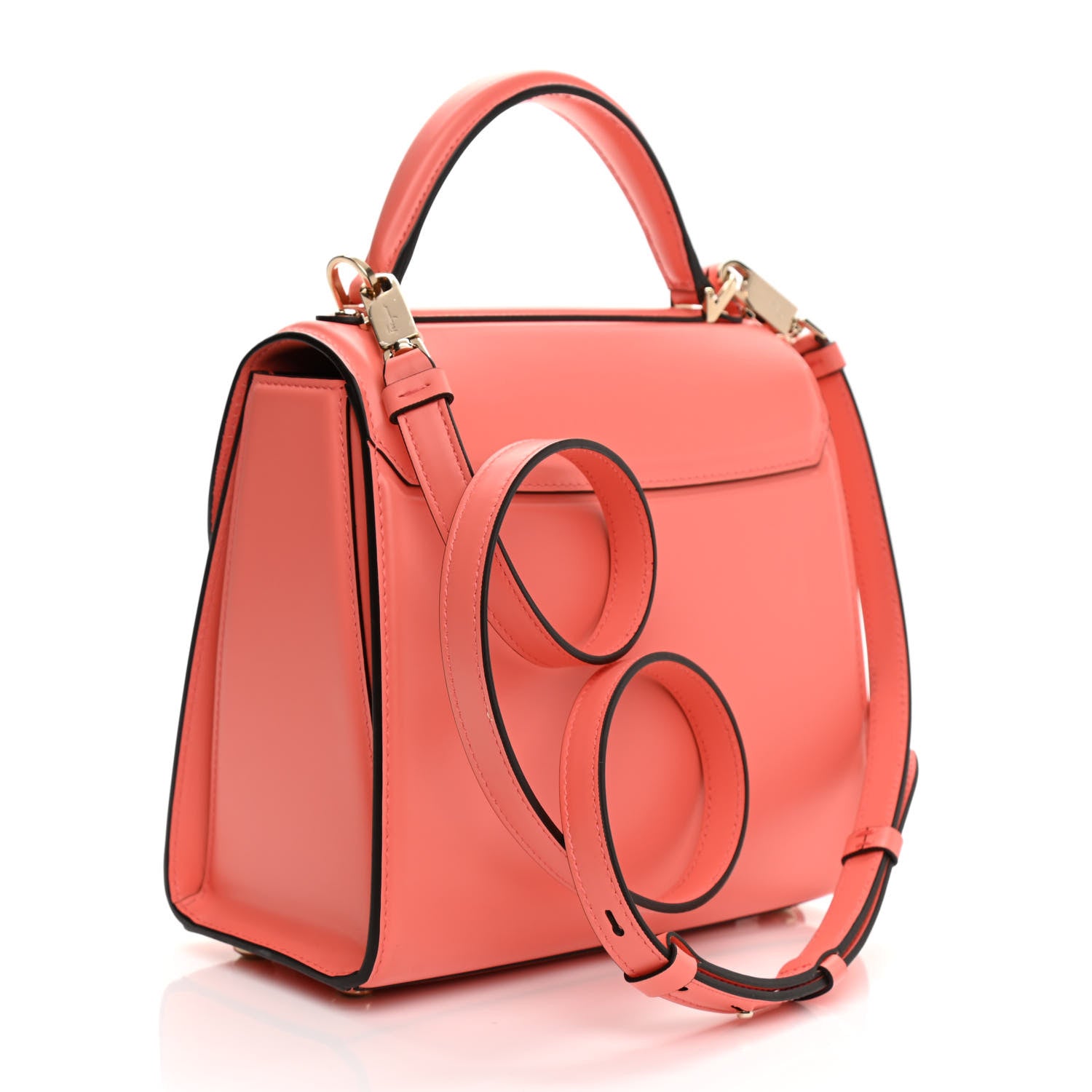 Salvatore Ferragamo Smooth Calfskin Small Boxyz Orange 3 of 9